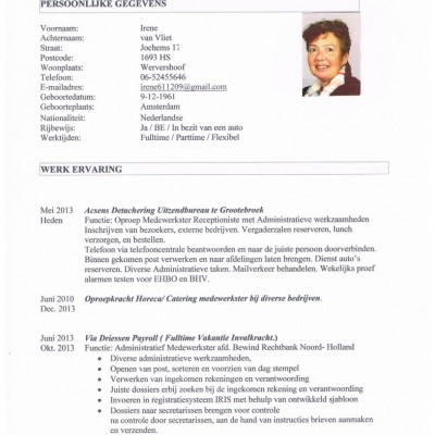 Talentcard van Irene Grooteman - van Vliet