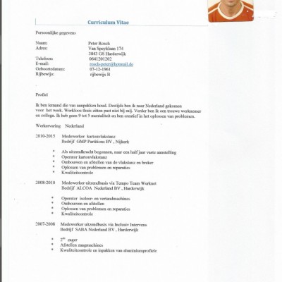 Talentcard van Peter Rösch